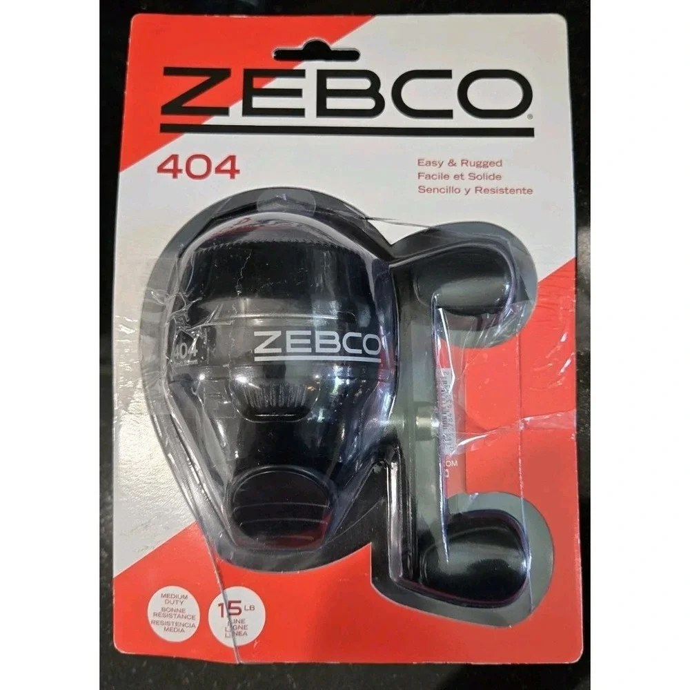 Zebco 404 Spincast Reel 15 Lb Pre Spooled Black NIP